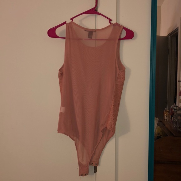 Forever21 pink Lace Mesh Bodysuit - Picture 3 of 5